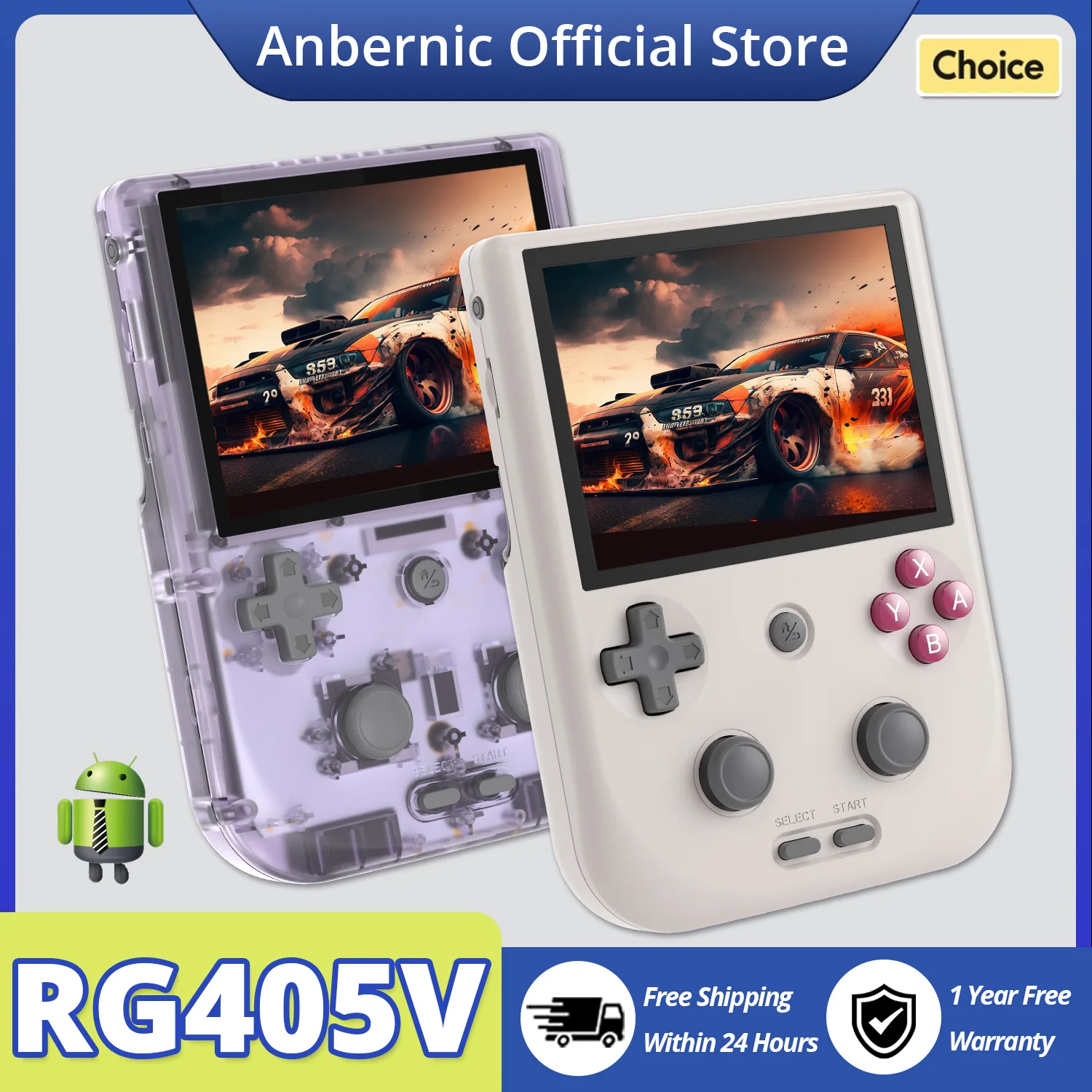 

Портативная игровая консоль ANBERNIC RG405V в ретро-стиле, 4,0-дюймовый IPS-экран с сенсорным управлением, встроенный джойстик Hall, система Android 12, поддержка стриминга.