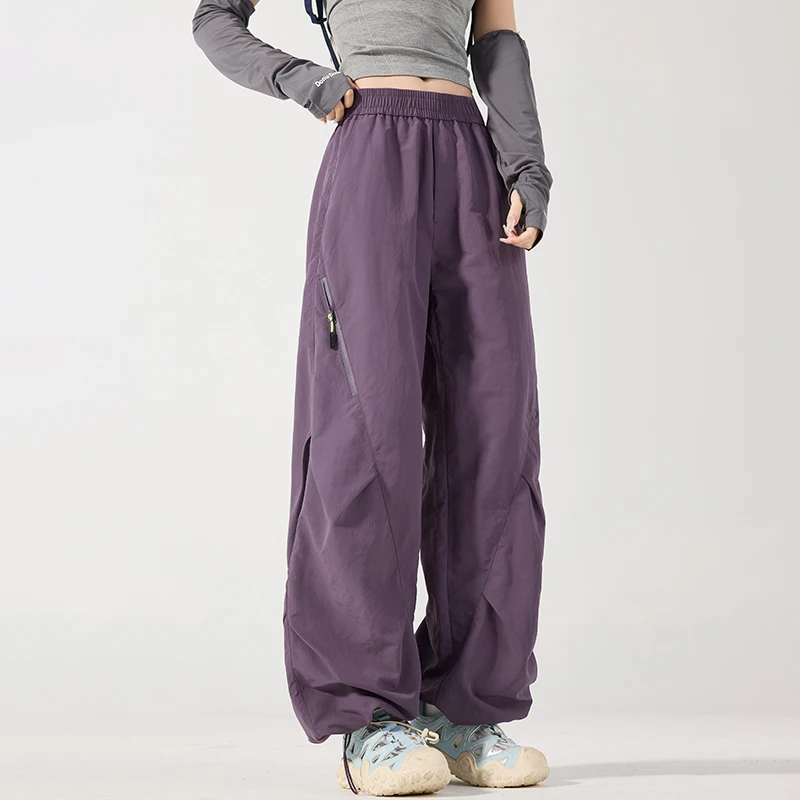 Outdoor Casual Loose Fit Trousers Waterproof Hiking Pants Spring Autumn Unisex Camping Trekking Climbing Silk Fabric Cargo Pants