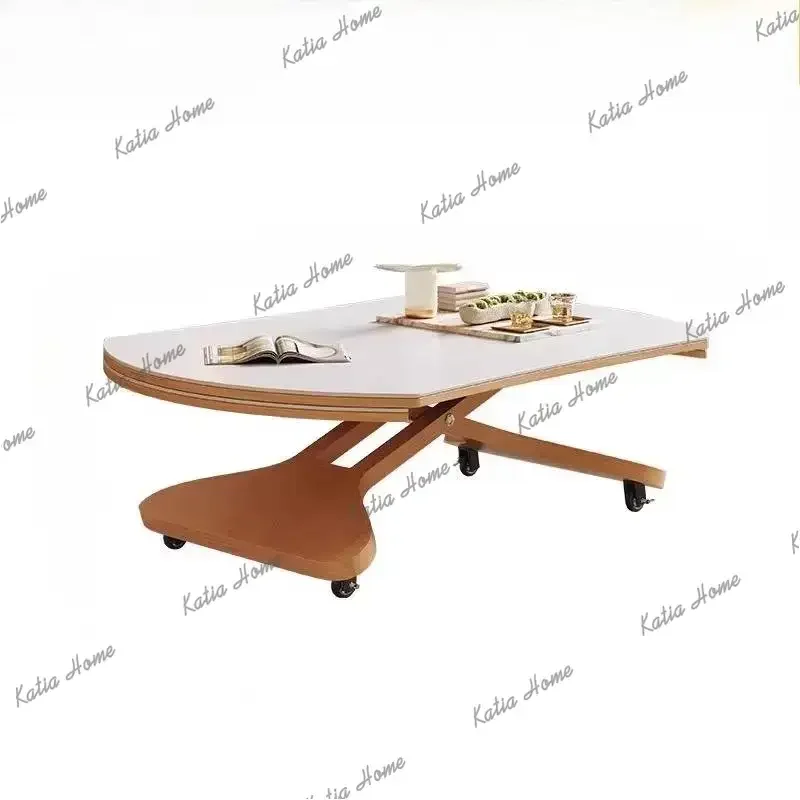 Factory Direct Vintage Wheels Coffee Tables Multifunction Wood Apartments Small Coffee Tables Living Room Nordic Mesa De Centro