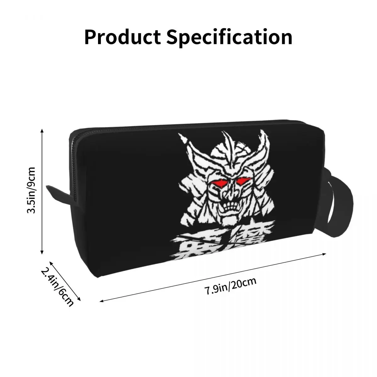 Awesome Samurai Demon Gold Makeup Bag Cosmetic Organizer Toiletry Cosmetic Bag for Women Beauty Travel Pencil Case