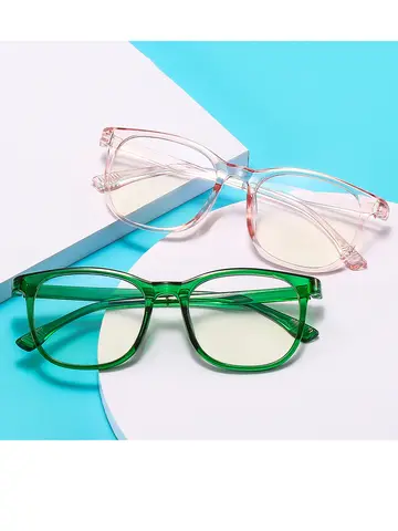 Transparent Computer Glasses Frame Women Men Anti Blue Light square Eyewear Blocking Glasses Optical Spectacle Eyeglass round
