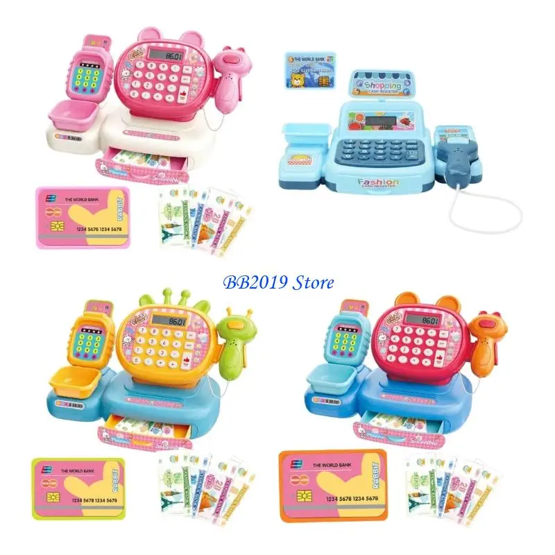 Q0KB Realistic Checkout Counter Playset With Removable Accessories For Math Concept