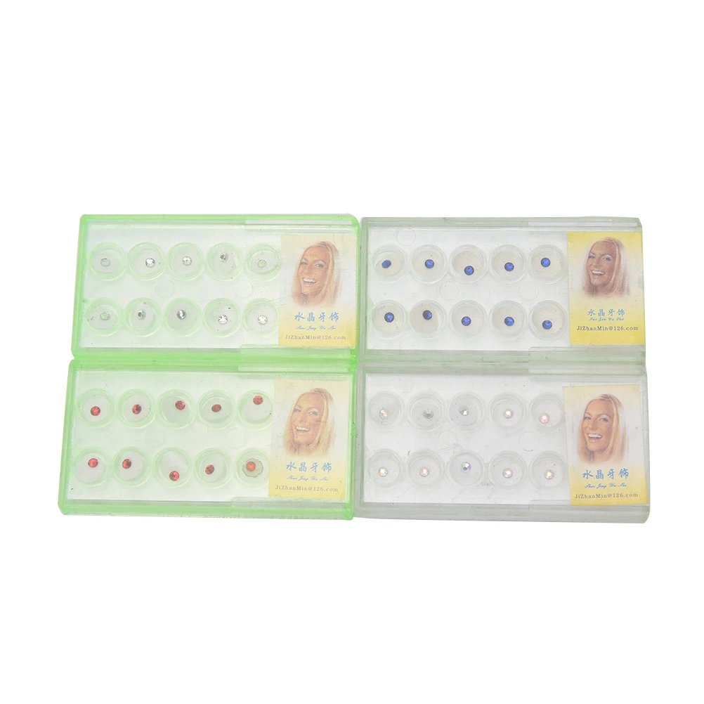 10PCS/Box Dental Oral Teeth Gems Crystal Tooth Ornaments Jewelry Clear color