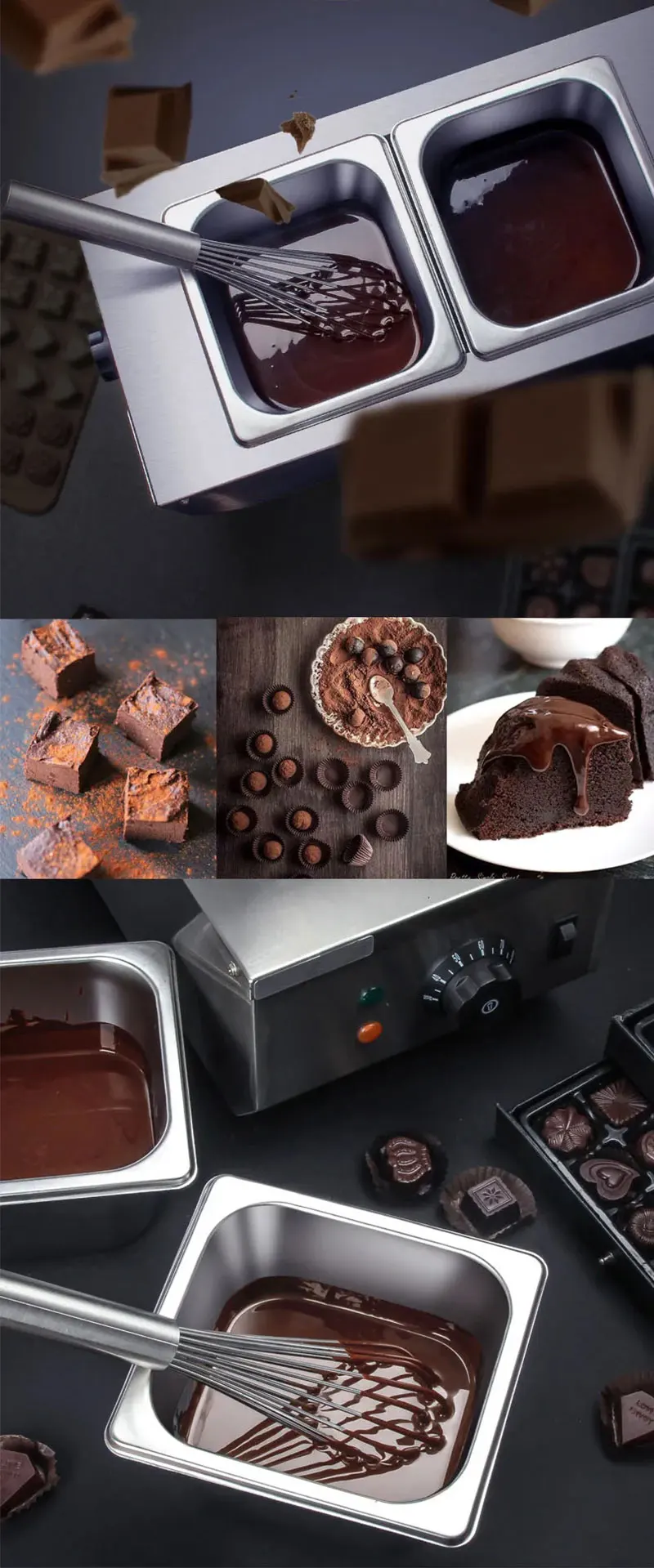 800W Commercial Stainless Steel Chocolate Melting Machine