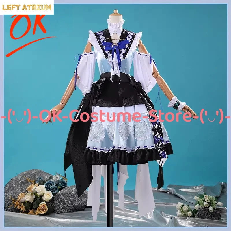 

[Customized Size] Arknights Rosmontis Cosplay Costume Dress Shawl Hat Bow An Airy Dream Outfit Halloween Carnival Party Uniform
