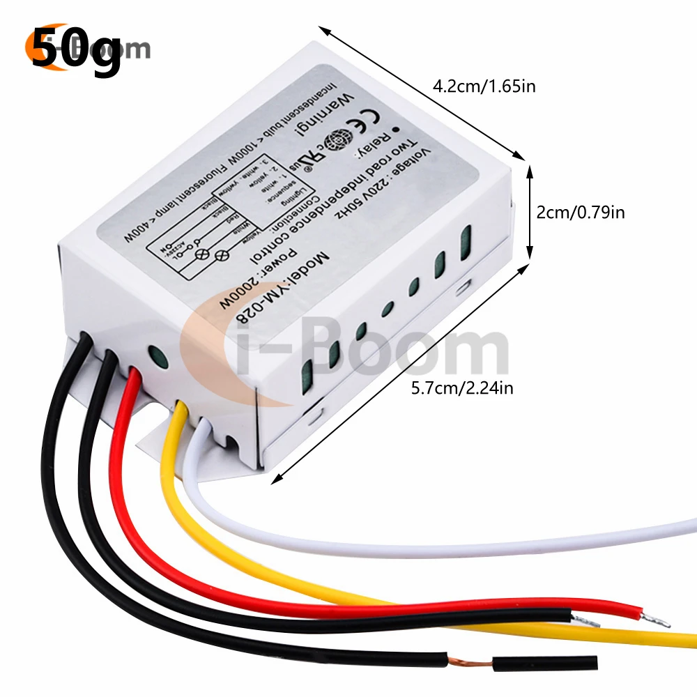 AC 220V 2 Ways Digital Subsection Switch 2000W for Ceiling Light Independence Control Section Switch Piecewise Switch