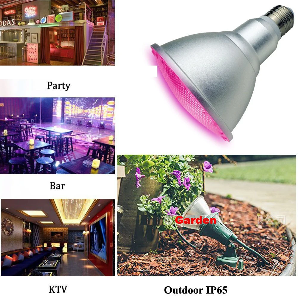 COB 20W RGB PAR30 Led Bulb Colorful Spotlight Lamp E27 IP65 Waterproof Outdoor Garden Yard Party KTV Bar Holiday Wedding Light