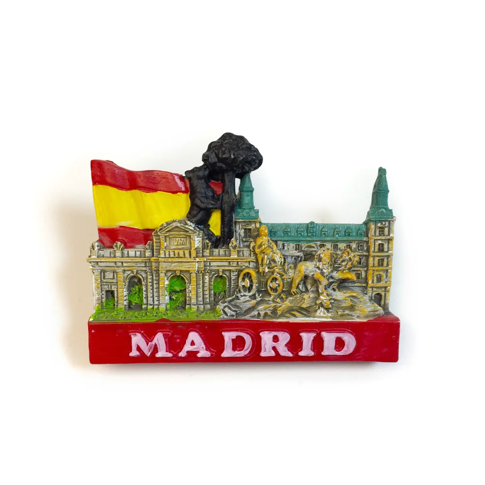 

Madrid 3D Resin Fridge Magnet - Spanish Cultural Heritage Souvenir with Strong Magnet for Home Decoration