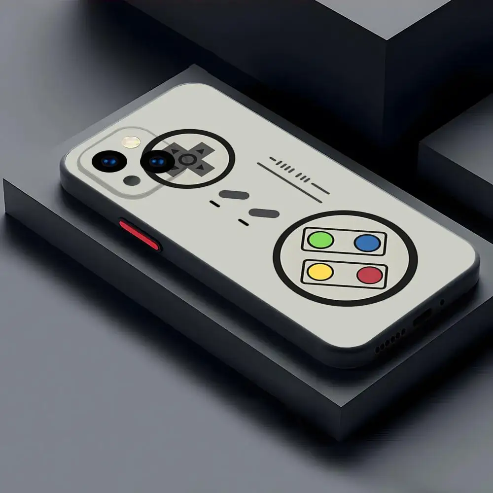 Retro Mobile Game Console Phone Case Matte Transparent For 16 15 IPhone 12 11 13 Pro Max X XR XS 8 SE Mini Plus Back Cover