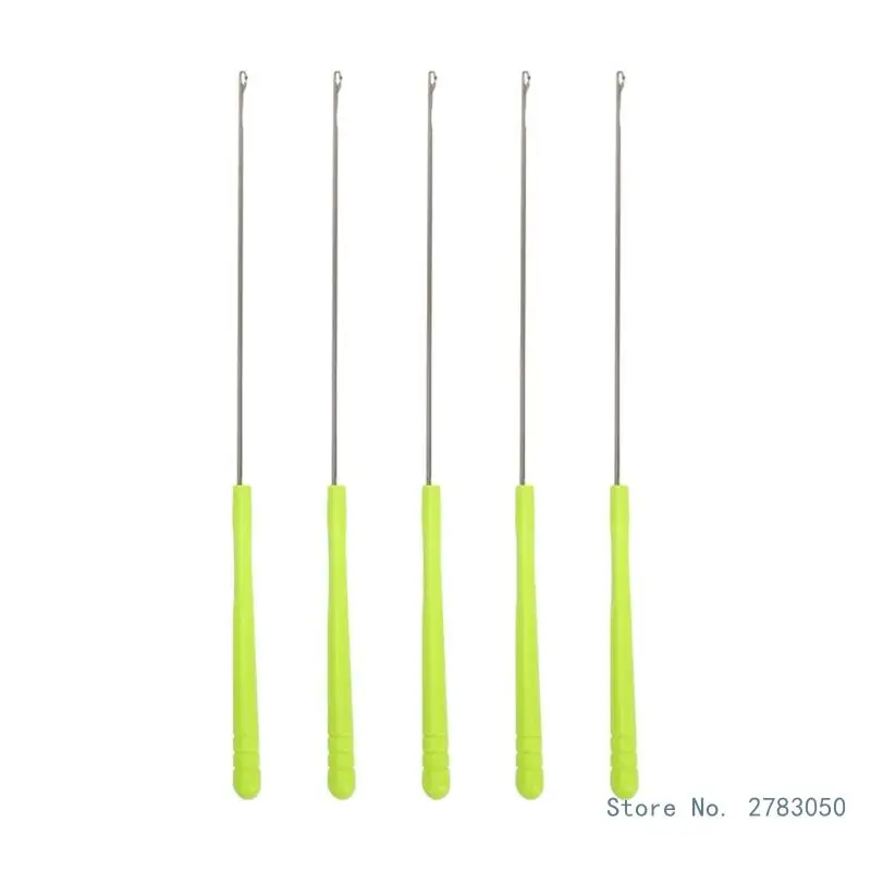 5PCS Plastic Handle Crochet Needle Hook Crochet Needle for Hair Braiding, Dreadlock Beads, Crochet Making