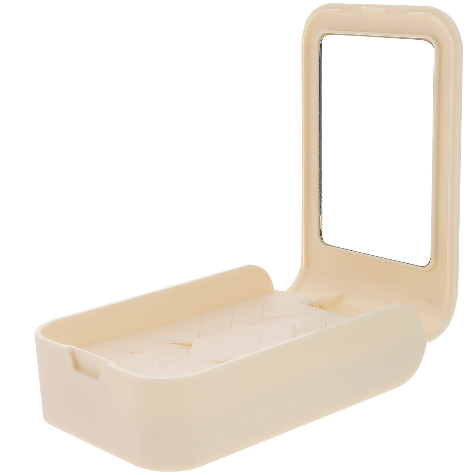

Lipstick Storage Box Portable Travel Case with Mirror Compact Lightweight Design Plastic Gloss Miss Holder for Purse
