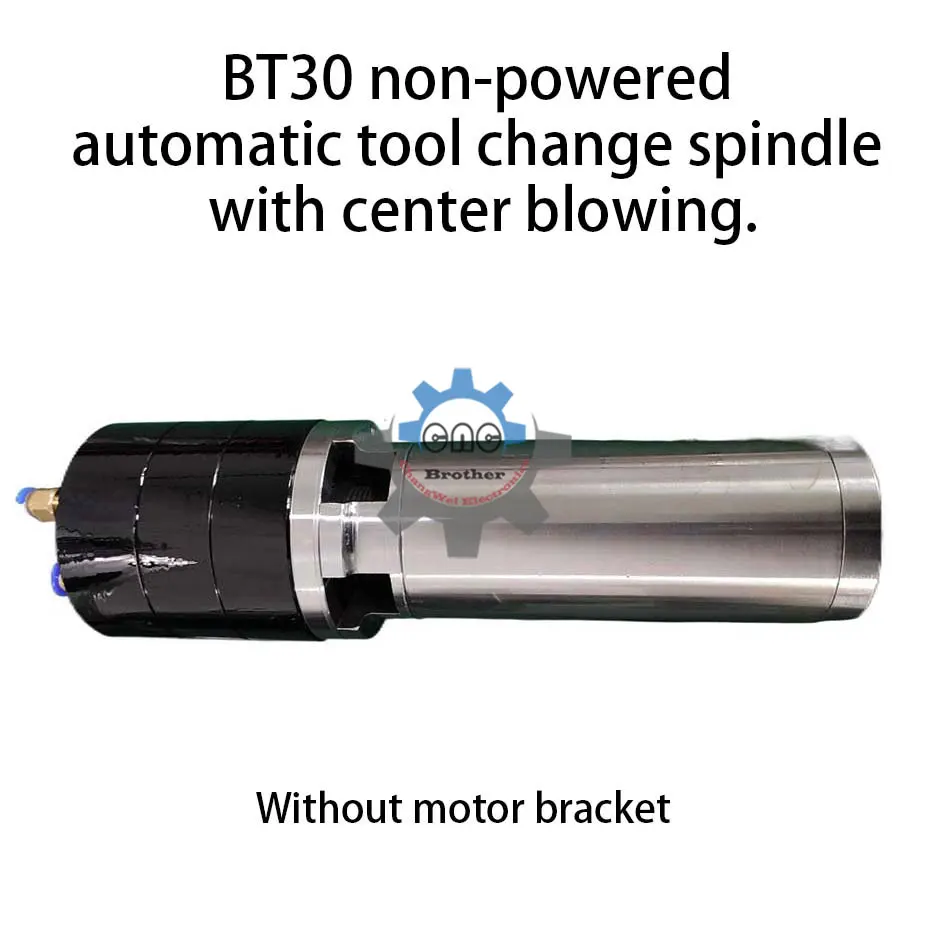 CNC BT30 cylinder automatic tool change without power spindle assembly with center blowing synchronous wheel tapping spindle