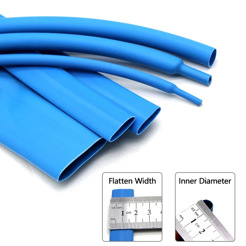 3:1 Blue PE Heat Shrink Tube With Glue Diameter 1.6mm - 39mm Polyolefin Double Wall Heat Shrinkable Sheath Sleeve for Cables