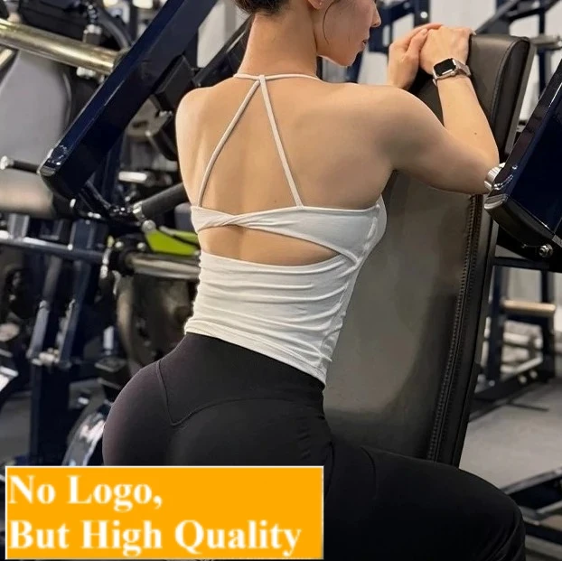 NO LOGO New Twisted Back Beauty Vest, Back Carving Sports Top, Slimming and Slimming Fitness Yoga Vest for Women