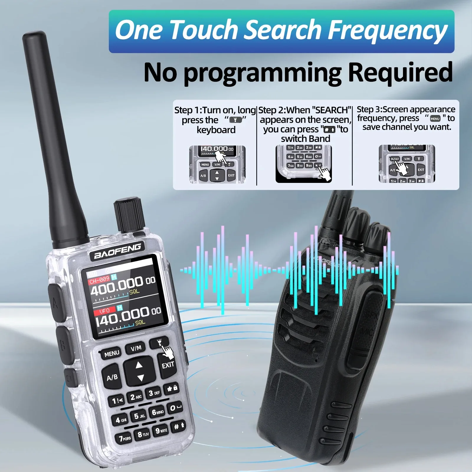 2PCS BAOFENG Mini 5 Dual PTT Walkie Talkie Bluetooth APP Programming AM/FM NOAA TYPE-C Charger Upgrade UV-5R Mini Ham Radio