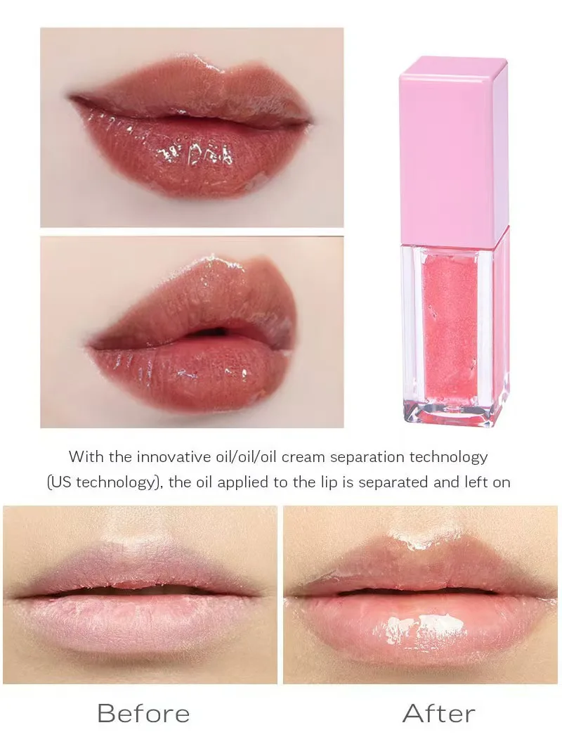Private Label Clear Lipgloss Custom Full Color Makeup Plumping Lip Oil Moisturizing Waterproof Lasting Lip Gloss Cosmetics