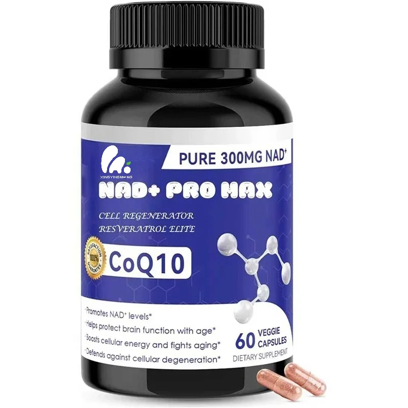 NAD+supplement, Containing Resveratrol and Coenzyme Q10, Promotes Cell Regeneration and Anti-aging, 60 Capsules
