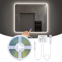 USB 5V LED Strip Light Touch Sensor Swtich Dimmable Makeup Mirror Light for Bathroom Dressing Table Mirror Backlight Decor Lamp