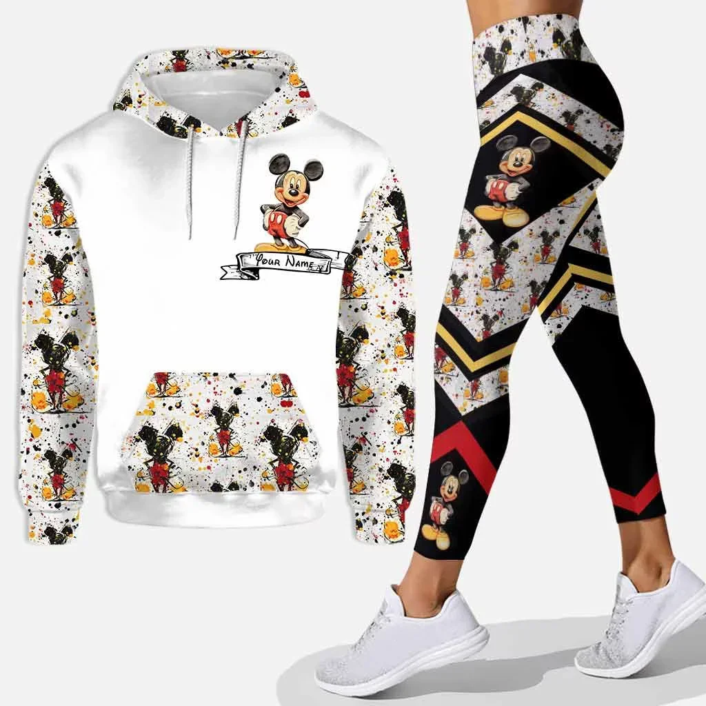 Disney Mickey Mouse 3D Hoodie Women's Hoodie Suit Mickey Yoga Pants Sweatpants Fashion Sports Suit