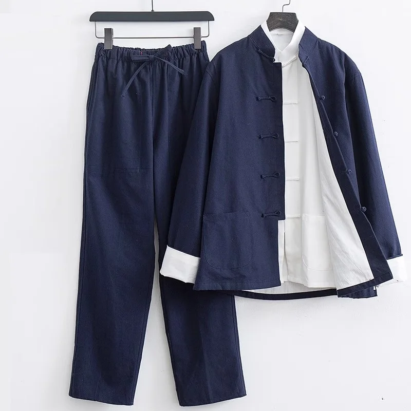 Men Kung Fu Suit Customized Chinese Style Three-piece Tang Suit Tai Chi Martial Arts Suit