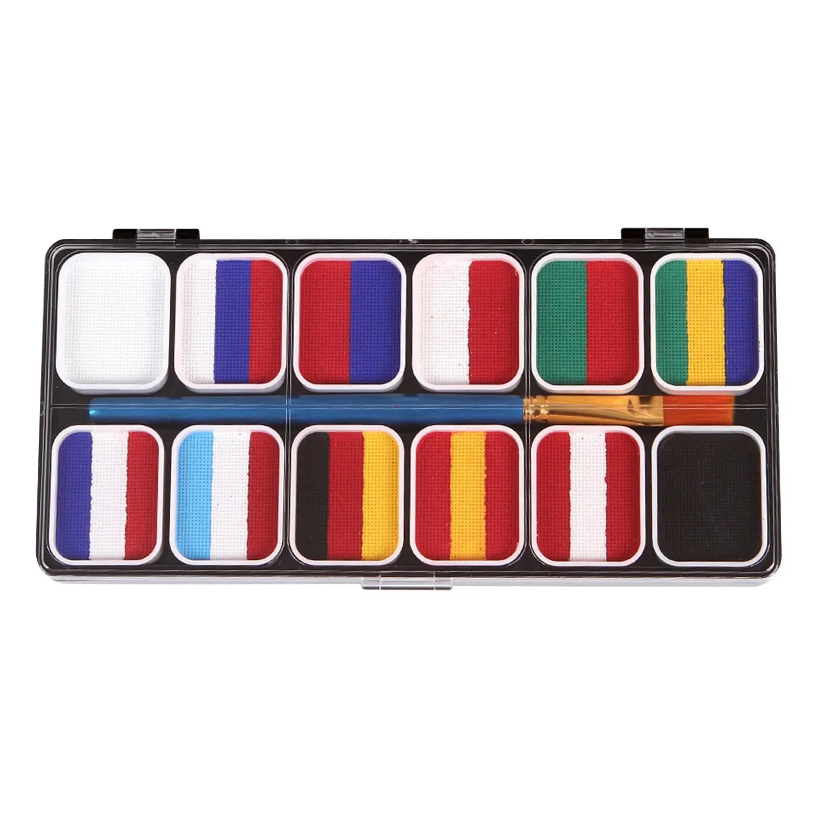 Rainbow Face Painting Palette 12 Water Soluble Colors Body Paint Set for Kids Adults Halloween Cosplay