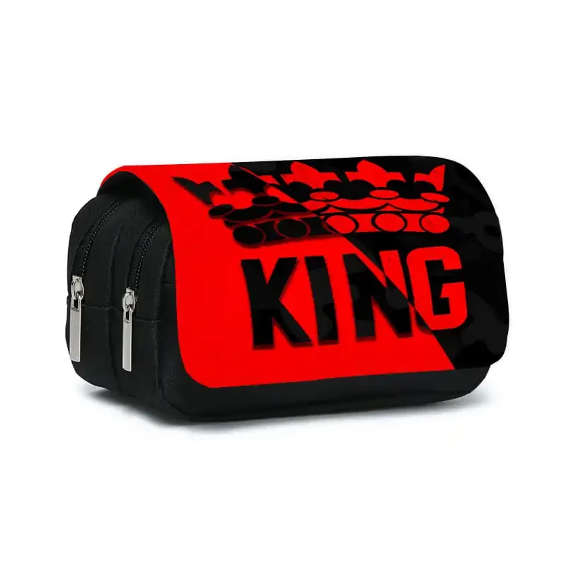 Crown King Double Flip Pen Case For Boy And Girls Best Gift 2D Cartoon Pencil Pouch School Pencil Bag For Children