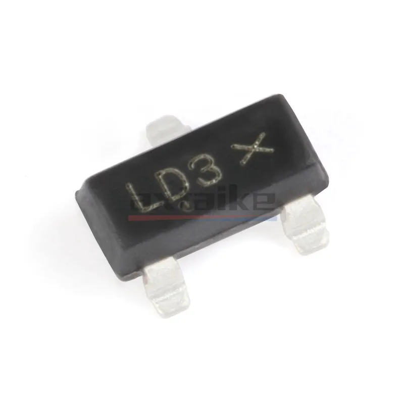 50 Uds BAT54SLT1G LD3 SOT-23 LBAT54SLT1G BAT54S BAT54 SMD 200mA 30V serie Dual Diodos de barrera Schottky Transistor