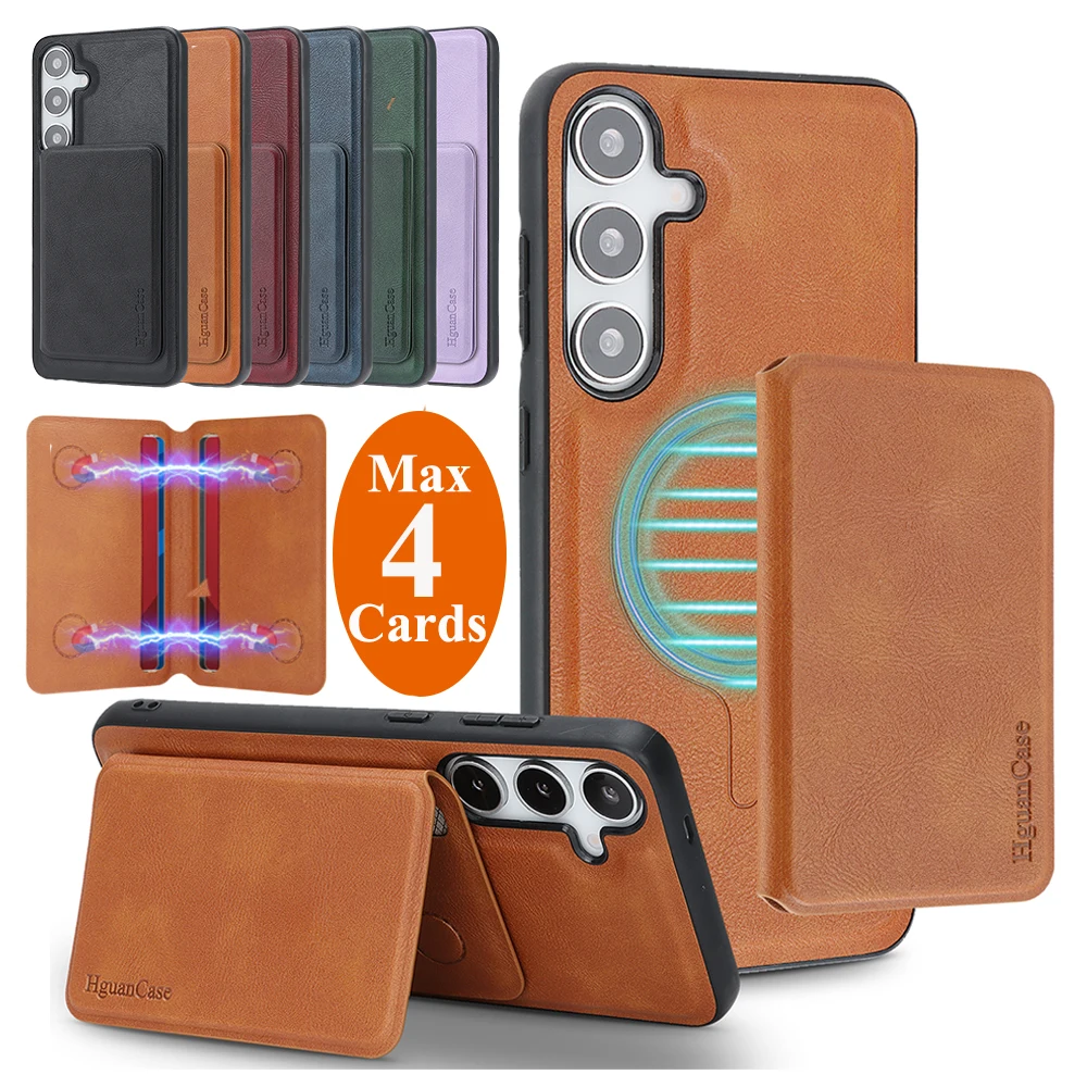 2 in 1 Magnetic Card Bag Phone Case for Samsung Galaxy A15 A16 A17 A27 A34 A35 A36 A37 A52 A54 A55 A56 A57 4G 5G Leather Cover