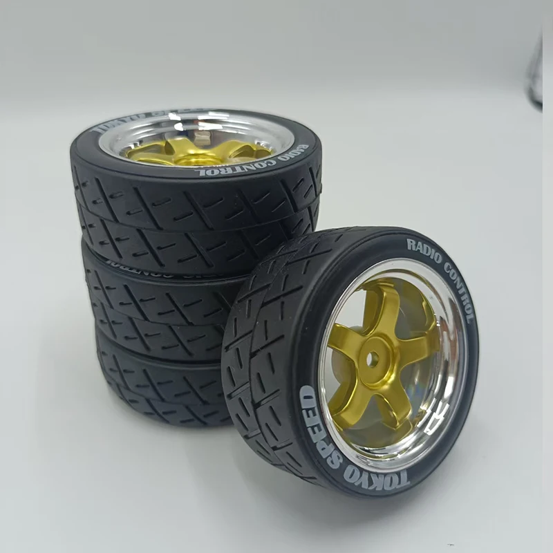 1/10 Soft Rubber Racing Tires - High-Grip for XV02, HSP 94123/94122, Tamiya TT01/FW06 - Indoor & Paved Road Off-Road Use