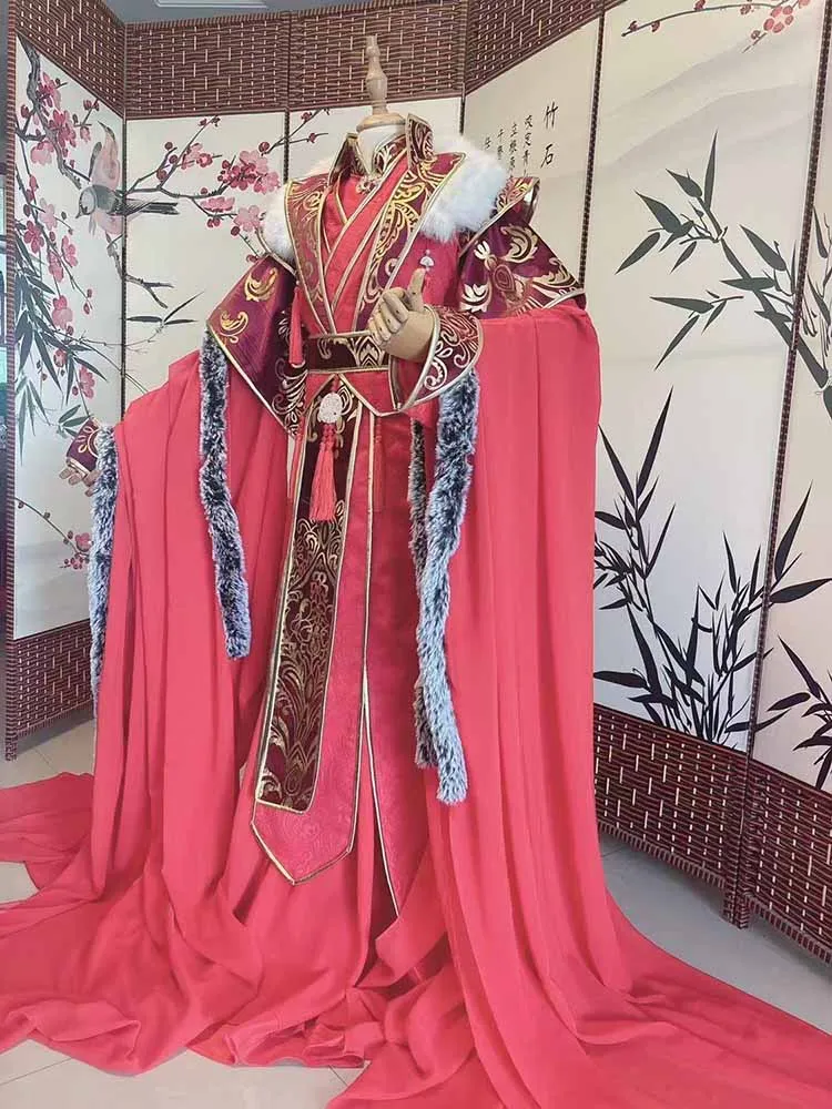 

2026 new Medieval Halloween Carnival Cosplay Costume For Men Oversized Chinese Vintage Hanfu Red Sets For Women