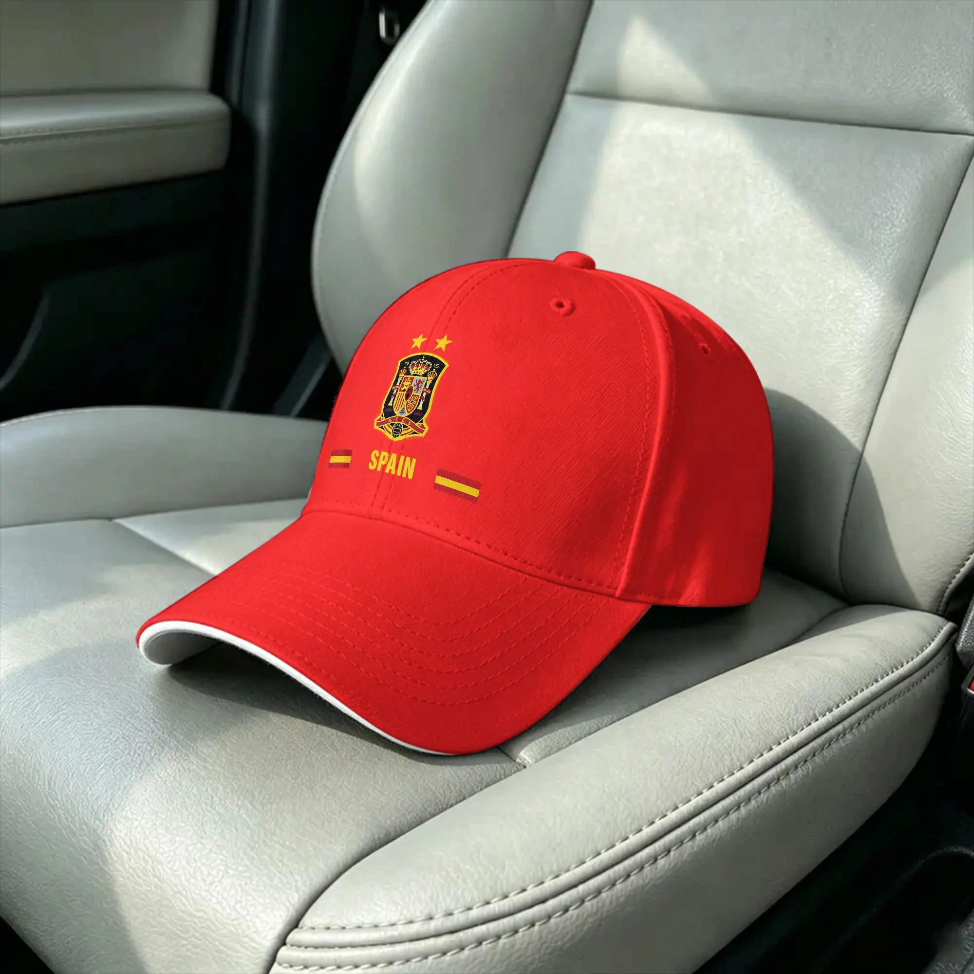 Spain National Coat Of Arms Two Gold Stars Casual Baseball Cap Summer  Trucker Hat Breathable Female Male Vintage Baseball Caps