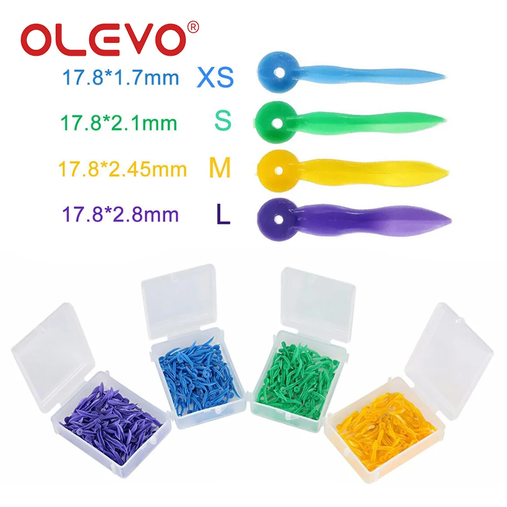 OLEVO-cuñas de plástico desechables para uso Dental, cuñas de plástico con orificio Circular en el extremo, cuña para huecos dentales, materiales de odontología para el cuidado bucal, S/M/X/XL