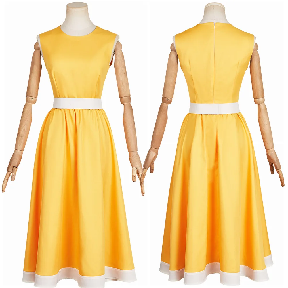 Fancy Riley Cosplay For Women Yellow Dress Cloth Movie Cartoon In Side 2 To Out Costume Disguise Woman Roleplay Fantasia Outfit