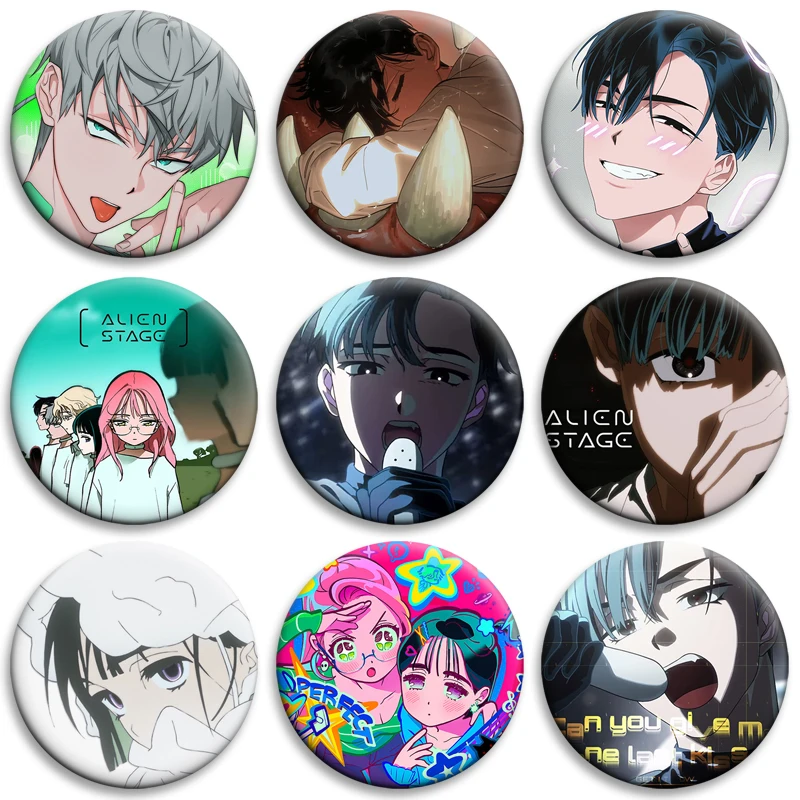 Hyuna Sua TILL IVAN Tinplate Brooches Alien Stage Soft Button Pins Cartoon Mizi Luka Creative Badge for Backpack Clothes Decor