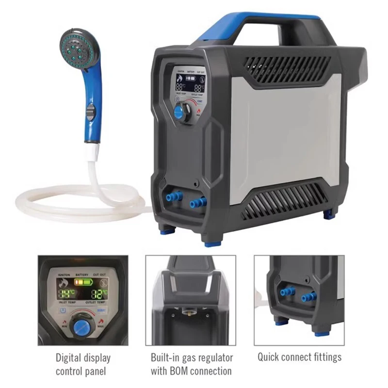 Kabelloser Warmwasser bereiter tragbarer Outdoor-Camping Multifunktions-Gasheizung elektrischer Warmwasser bereiter Dusche Duschbad