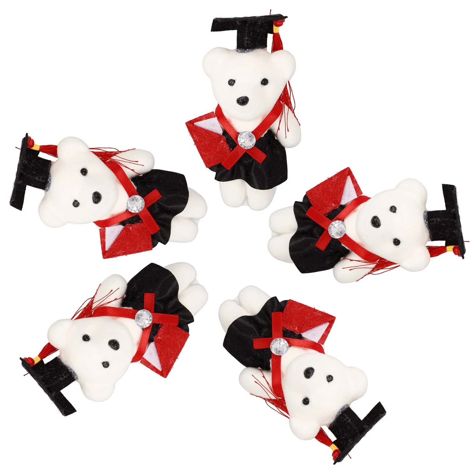 

5 Pcs Graduation Season Dr Bear Bouquet Decoration Figurine Plush Animals Bears Decorations for Ceremony Gift Decorate Baby