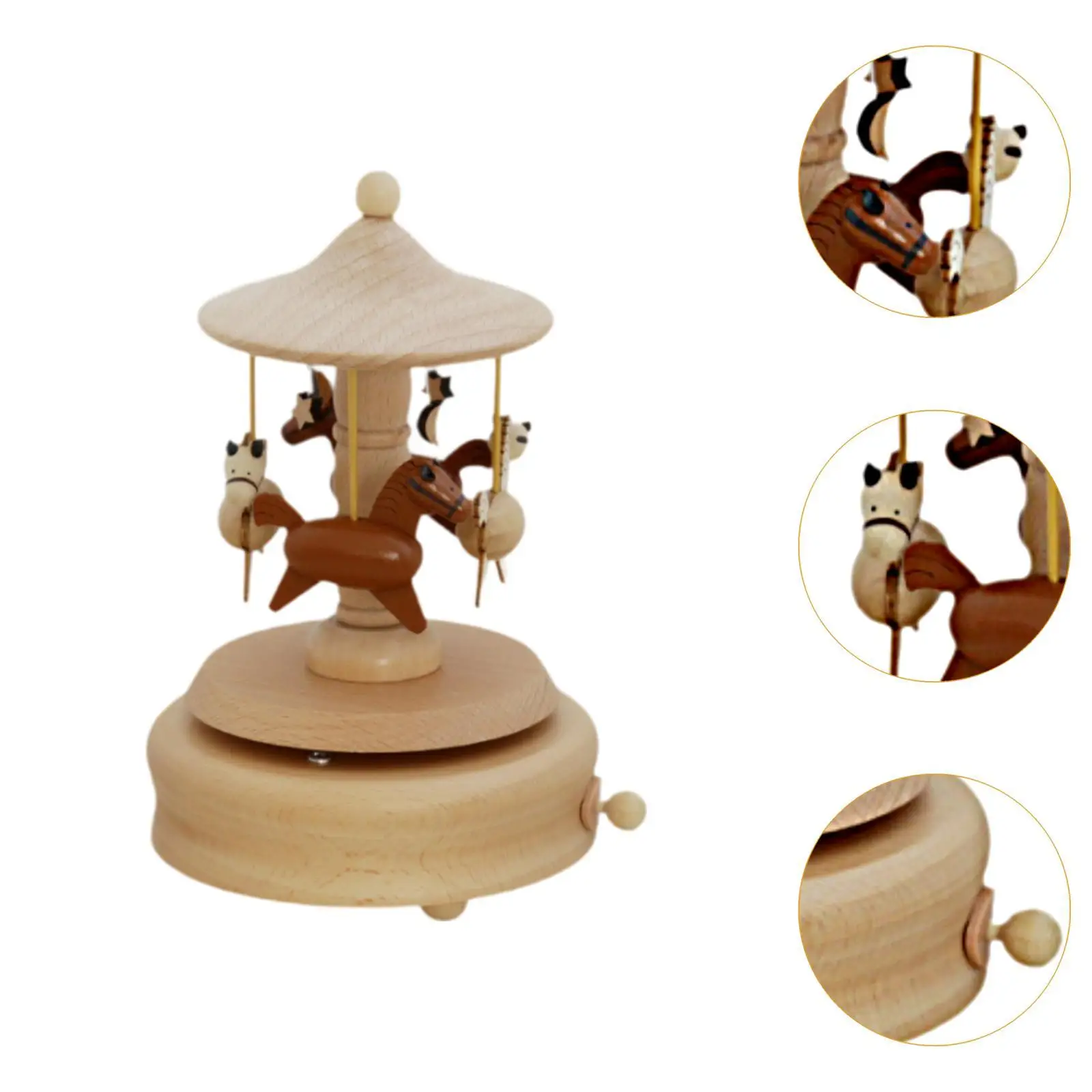 Wood Musical Box Mechanical Musical Box Lovely Play Melody Home Decor Manual Music Box Music Box Figurine for Birthday Gift Kids