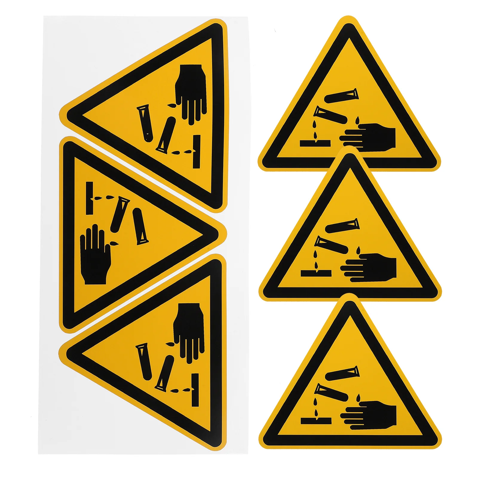 6 قطعة الحذر ضد ملصقات التآكل ملصقات تحذير ذاتية اللصق لعلامة السلامة الصناعية ملصق حائط من الفينيل تنبيه المخاطر #5