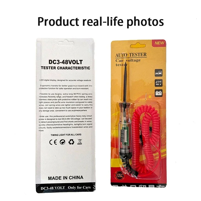 3-48 فولت السيارات شاشة ديجيتال اقلام الفحص جهاز فحص الدائرة الكهربائية سيارة اختبار مصباح لأداة تشخيص الدائرة الكهربائية
