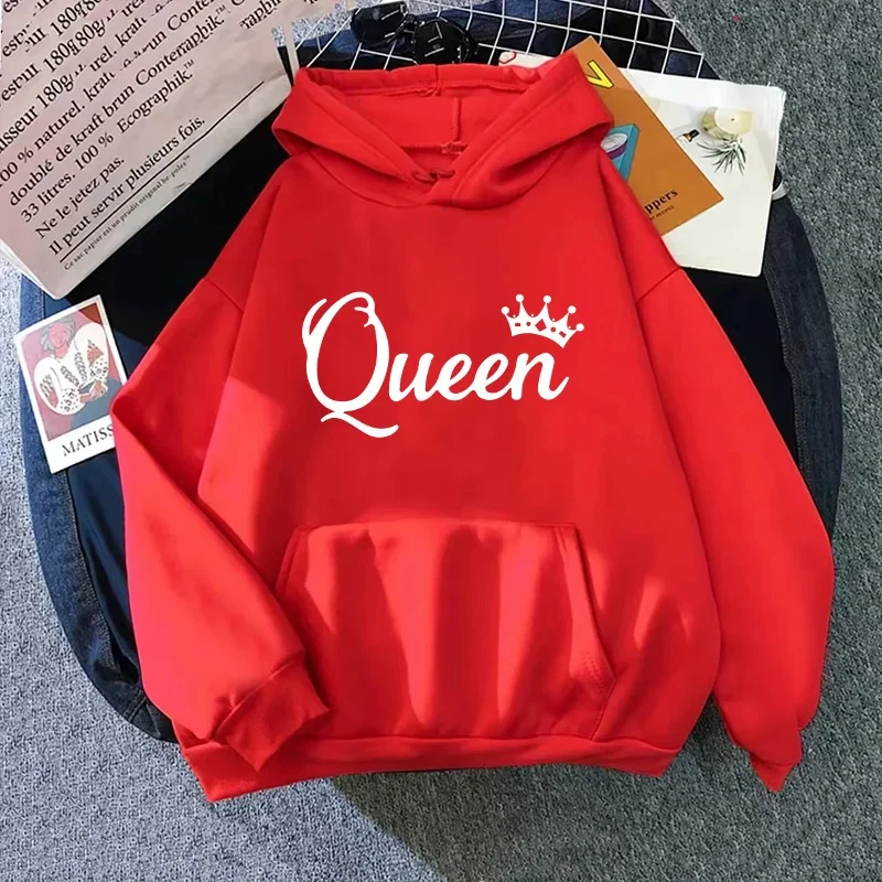 Outdoor-Sport-Joggingkleidung Herbst-Winter-Mode Streetwear Queen-Print Damen-Hoodies Lässiger Pullover Sweatshirt Tops – Detail 6