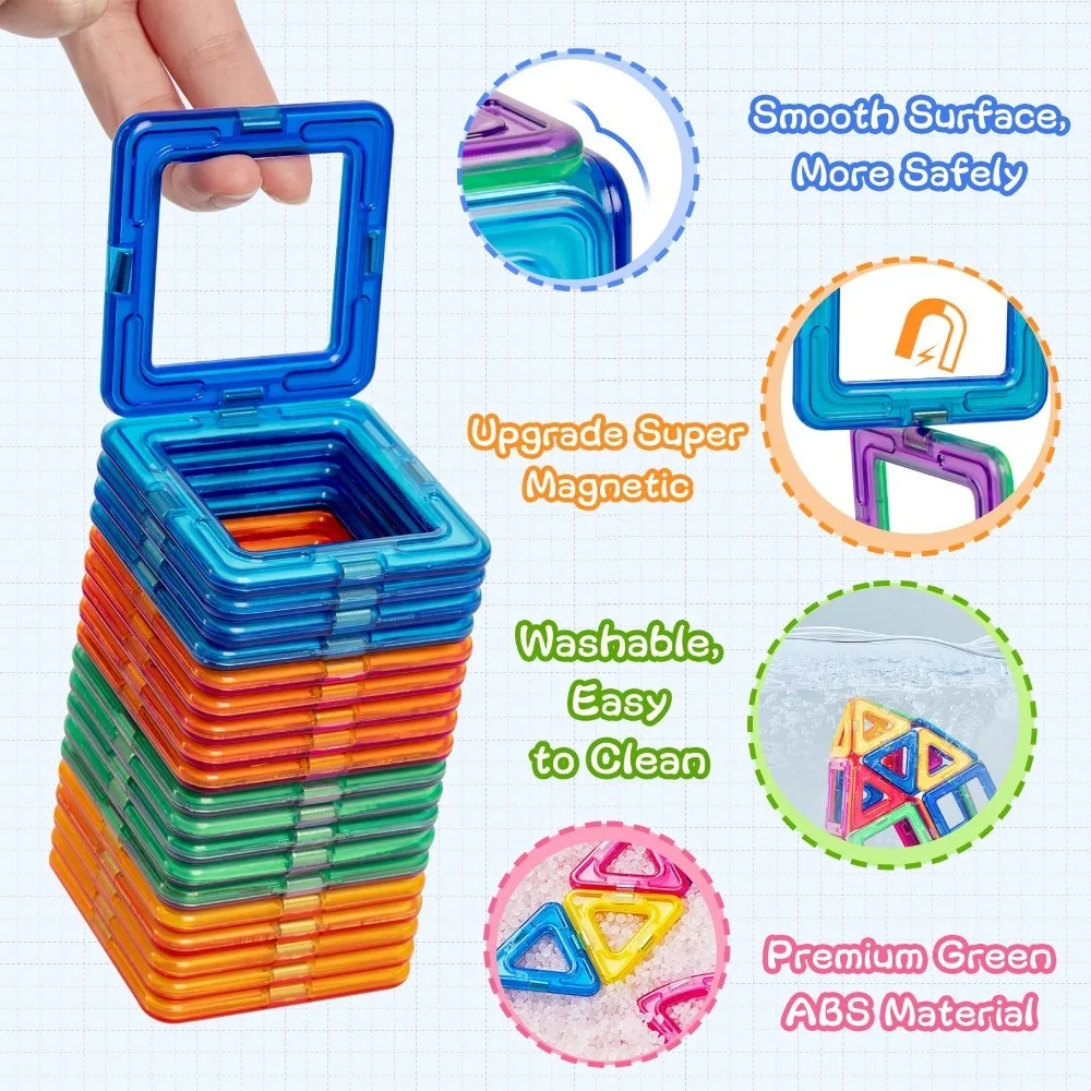 Magnetic Building Blocks DIY Big and Mini Size Magnets Toys Birthday Gifts for Kids Designer Construction Set  for Children Toys