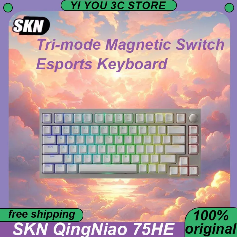 

SKN QingNiao 75HE Magnetic Switch Mechanical Keyboard Wireless Tri-mode Esports Keyboards Aluminium Alloy RT Valorant PC Gaming