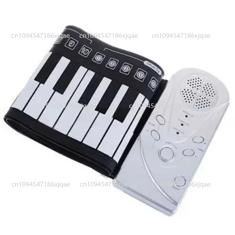 49-key Black and White Hand-rolled Piano Performance Examination Portable Learning Instrument Silicone Keyboard