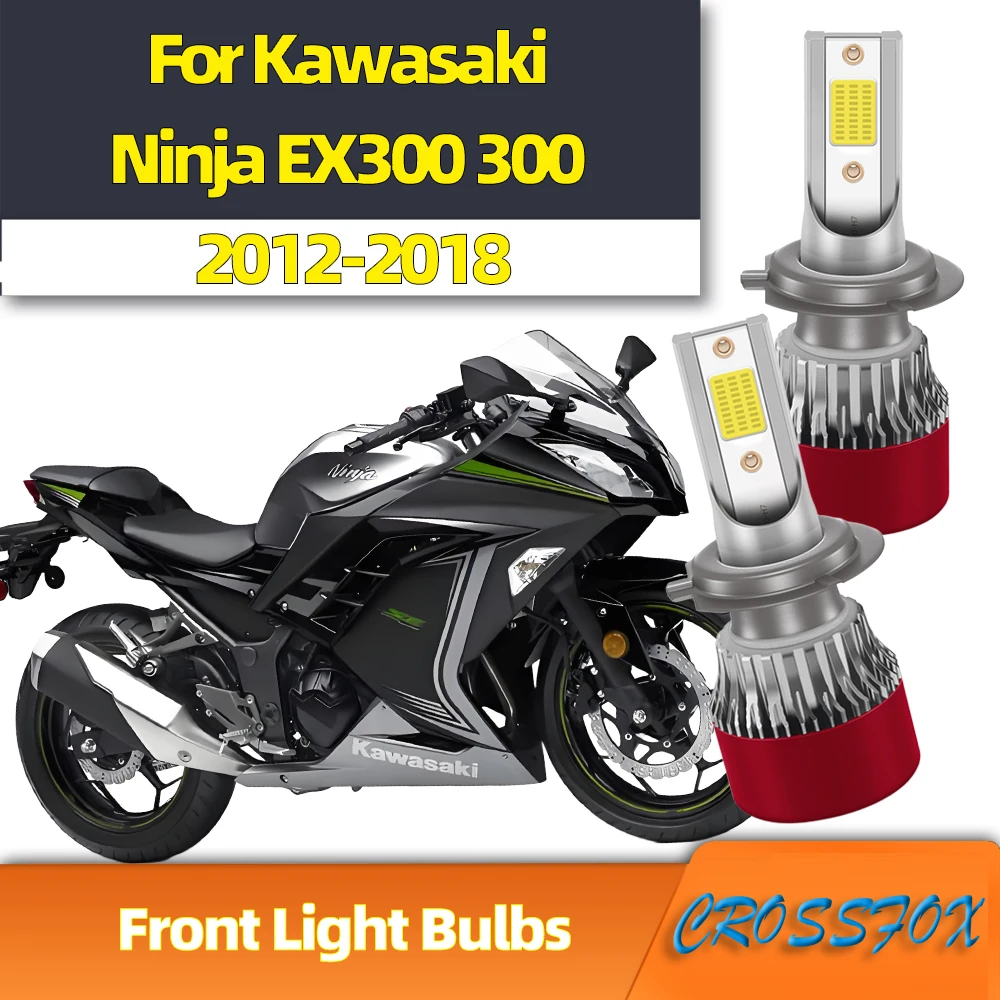 2Pcs Motorcycle Headlight Bulbs 30000LM 110W Moto Autobike Lamps For Kawasaki Ninja EX300 300 2012 2013 2014 2015 2016 2017 2018