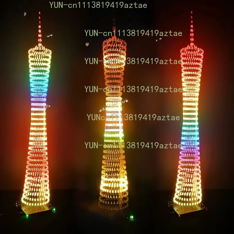 32-Layer Bluetooth n Tower Kit Electronic DIY Production Colorful  Small Waist Light Cube Music Spectrum Parts