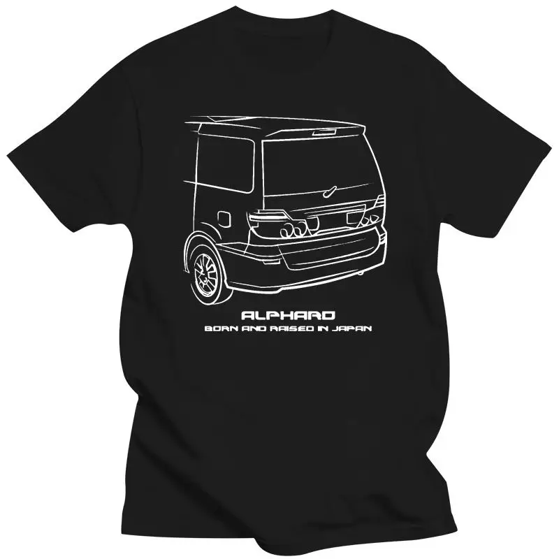 Mens Clothing Men T-Shirt  Est Japanese Classic Car Alphard Born And Raised In Japan Car Back Outline T-Shirt For Fan 100% Cotto