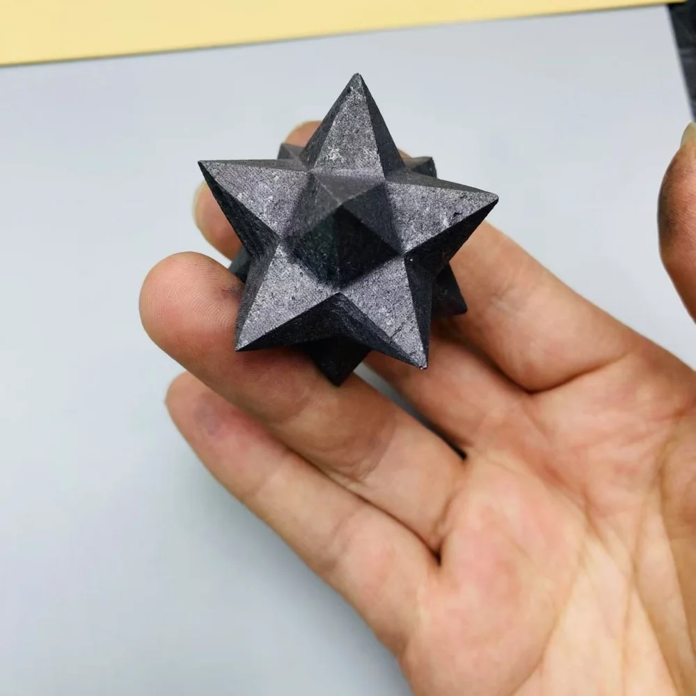 Natural Stone Shungite Merkaba Mineral Quartz Divination Healing Crystal Spiritual Room Decoration Elite Protection Wiccan - Image 3