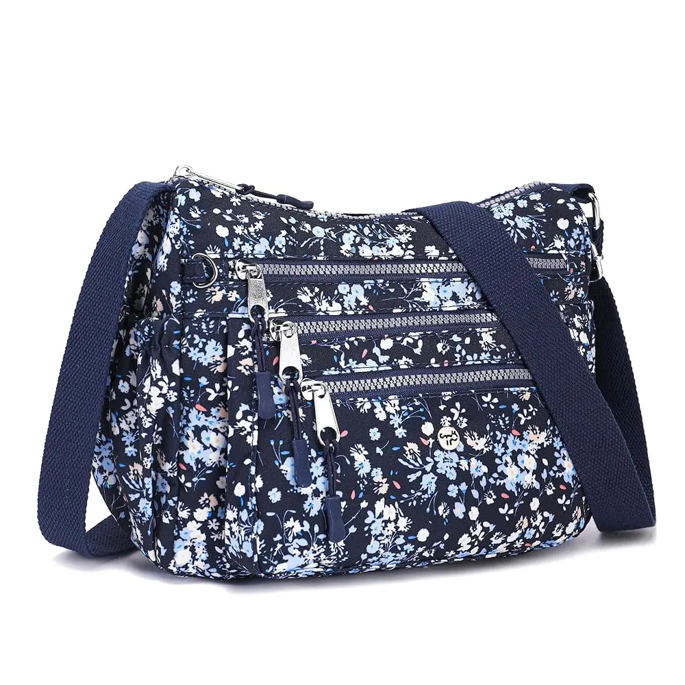 

AOCINA Crossbody Bags for Women Multi Pocket Nylon Lightweight Ladies Purses Messenger Shoulder Handbags Satchel Travel Bag