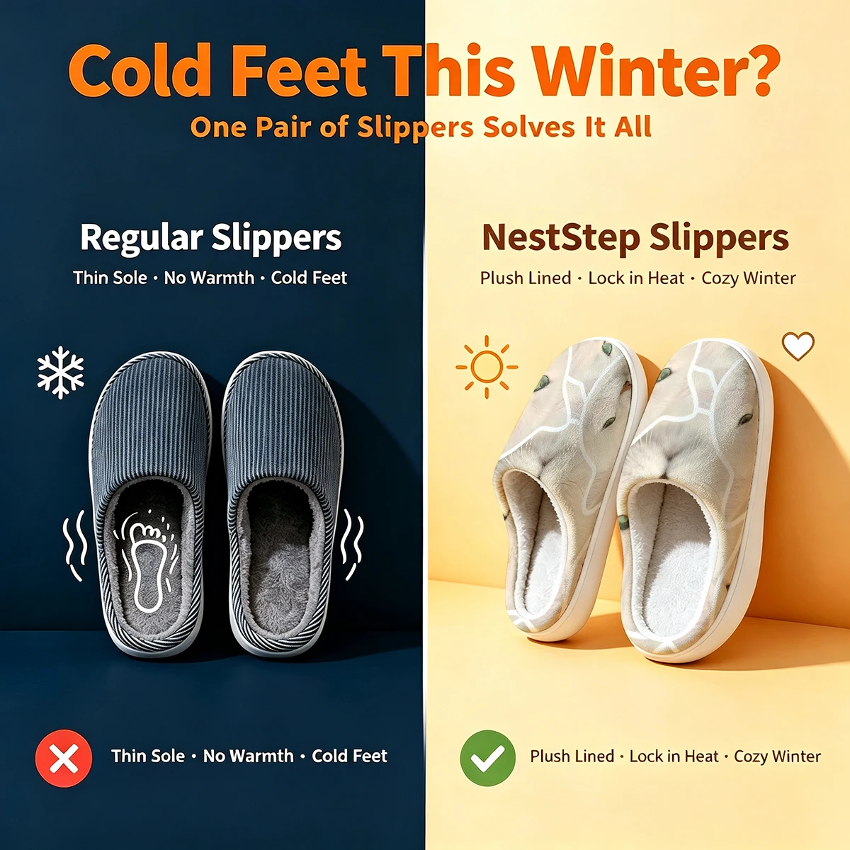 White Cat Sticker Christmas White Slippers Warm Plush Indoor Shoes Non-Slip Winter Slippers Family Holiday Gifts Soft view 5