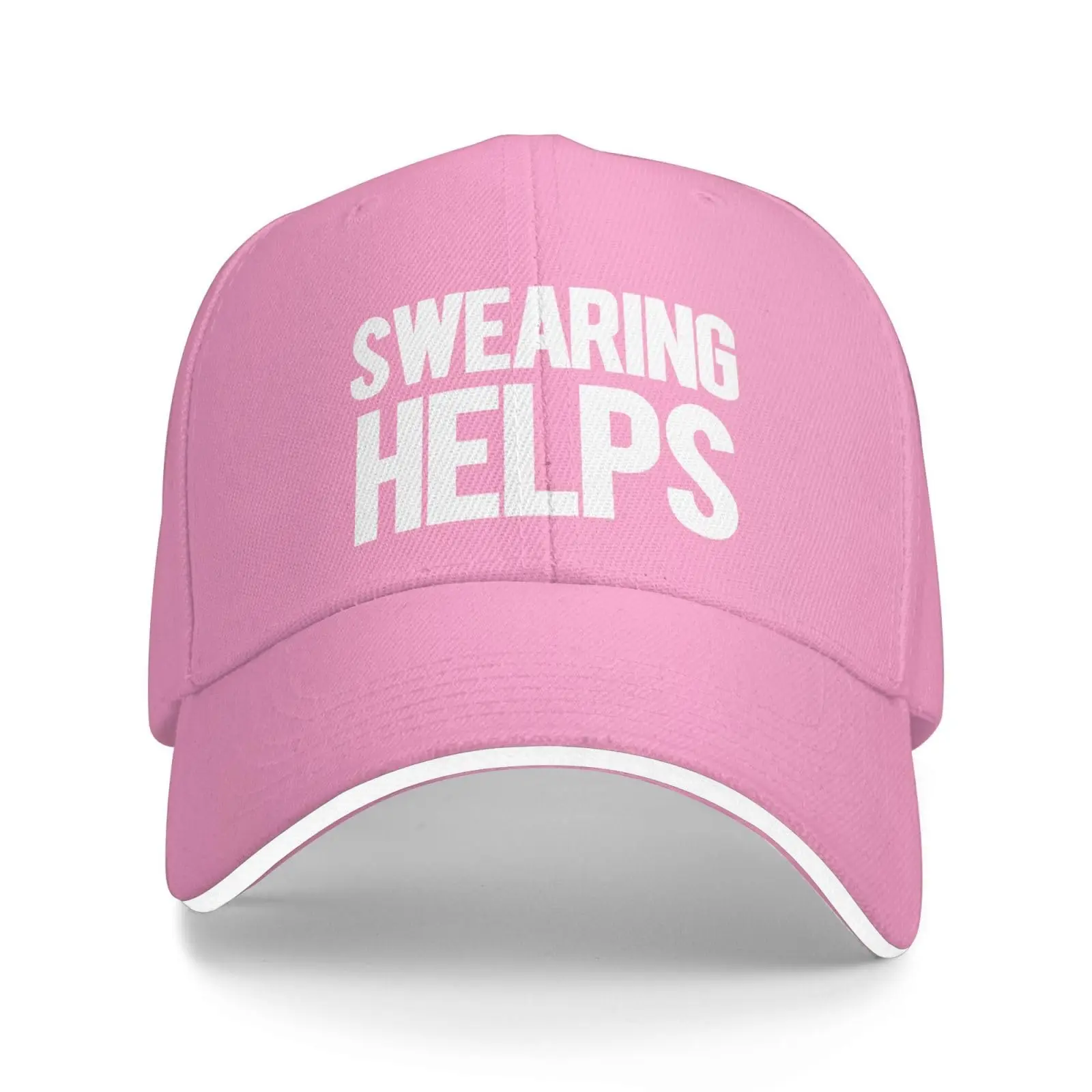 Swearing Helps Hat Adjustable Funny Sandwich Baseball Cap Curved Visor Men Women Caps